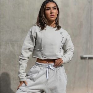 Lycit Gray Crop Top Crewneck Athletic Sports Sweater Women’s Size L